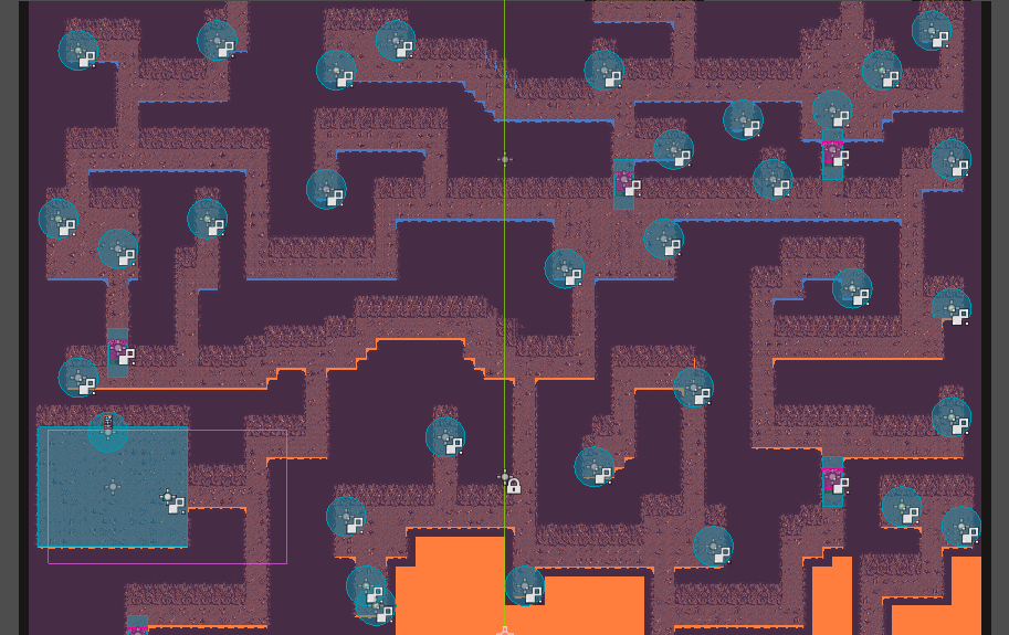 Godot Screenshot showing the first two map segments drawn and populated. Godot Screenshot showing the first two map segments drawn and populated.