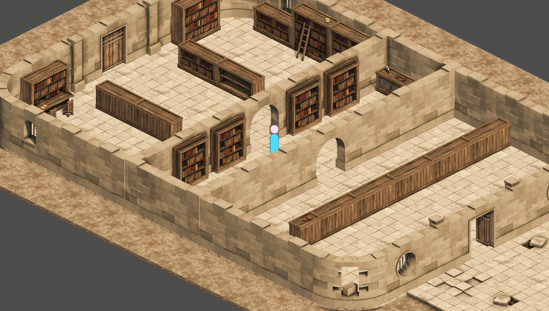 Screenshot of the initial library layout.