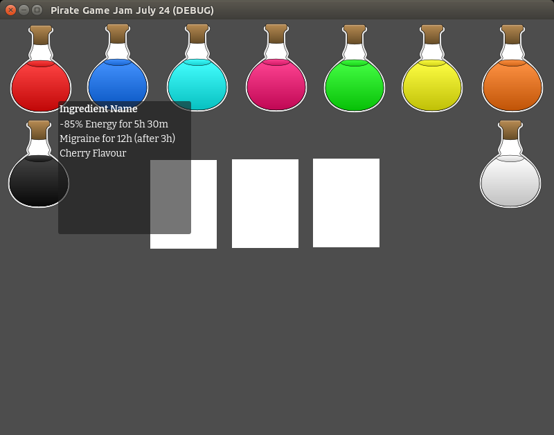 Screenshot of the first prototype