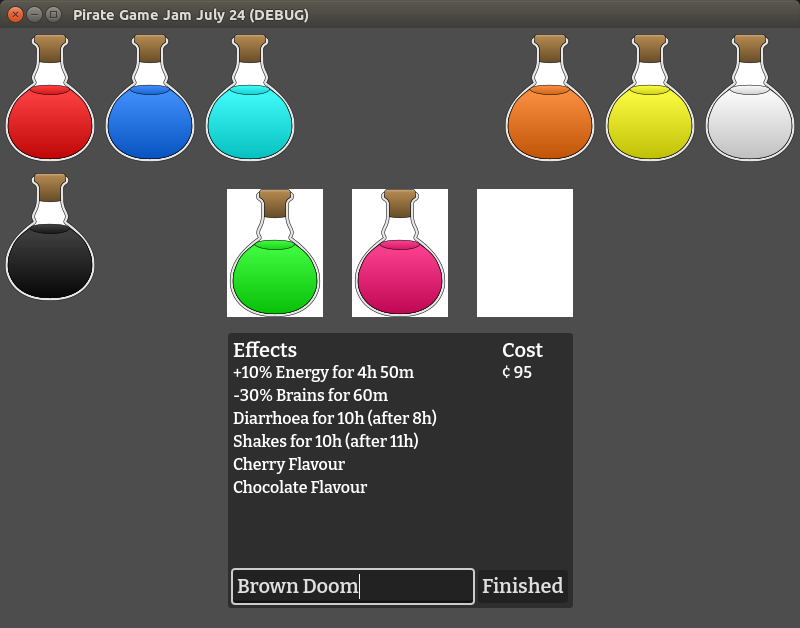 Screenshot of the second prototype