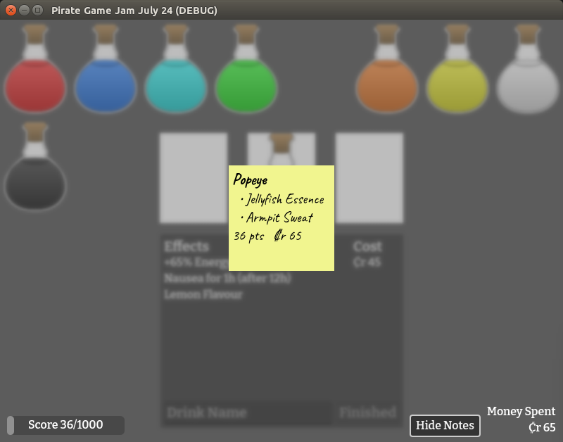 Screenshot of the third prototype